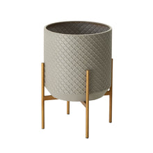 Load image into Gallery viewer, Concrete Patterned Metal Pot Planter Stand, Set of 2