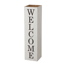 Load image into Gallery viewer, 30"H Double Sided Washed White Wooden Box-shaped "WELCOME, HOME" Porch Sign