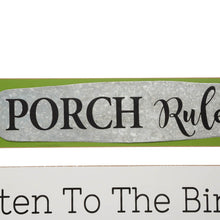 Load image into Gallery viewer, 36.25"H Oversized Rustic Wooden Slats Porch Rules Sign Wall Sign