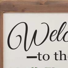 Load image into Gallery viewer, 29.75"H "Welcome to the Porch" Wood Framed Easel Porch Sign with Flowers