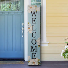 Load image into Gallery viewer, 42"H Washed Blue Wooden "WELCOME" Porch Sign