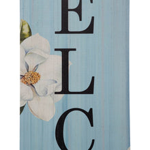 Load image into Gallery viewer, 42"H Washed Blue Wooden "WELCOME" Porch Sign