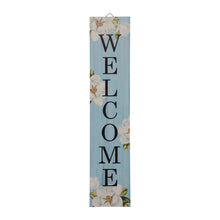 Load image into Gallery viewer, 42"H Washed Blue Wooden "WELCOME" Porch Sign