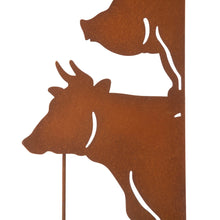 Load image into Gallery viewer, 51.25"H Farmhouse Metal Rustic Animals Silhouette Yard Stake, Set of 3