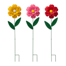Load image into Gallery viewer, 39.5"H Metal Dimensional Flower Yard Stakes / Wall Décor, Set of 3