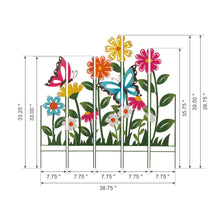 Load image into Gallery viewer, 39.75"H 5 Pieces Metal Flowers Silhouette Yard Stake