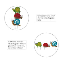 Load image into Gallery viewer, Metal Tortoise/Ladybug/Snail Yard Stakes or Wall Decor, Set of 3