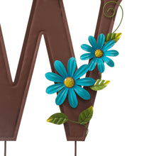 Load image into Gallery viewer, 25.5"H Metal WELCOME with Flowers Yard Stakes or Wall Decor, Set of 7