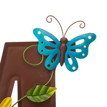 Load image into Gallery viewer, 25.5"H Metal WELCOME with Flowers Yard Stakes or Wall Decor, Set of 7