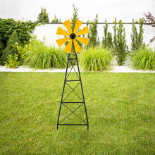 Load image into Gallery viewer, 44"H Metal Yellow Wind Spinner Yard Stake