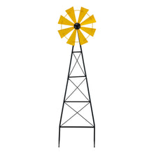 Load image into Gallery viewer, 44"H Metal Yellow Wind Spinner Yard Stake
