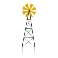 Load image into Gallery viewer, 44"H Metal Yellow Wind Spinner Yard Stake