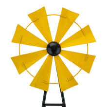 Load image into Gallery viewer, 44"H Metal Yellow Wind Spinner Yard Stake