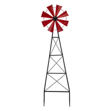 Load image into Gallery viewer, 44"H Metal Red Wind Spinner Yard Stake