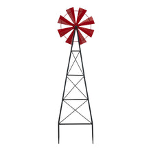 Load image into Gallery viewer, 44"H Metal Red Wind Spinner Yard Stake