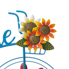 Load image into Gallery viewer, 48"H Metal Bicycle Wind Spinner Welcome Yard Stake