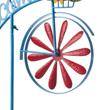 Load image into Gallery viewer, 48"H Metal Bicycle Wind Spinner Welcome Yard Stake