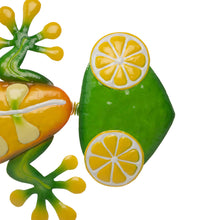 Load image into Gallery viewer, 24.25"L Whimsical Metal Lemon Gecko Wall Decor
