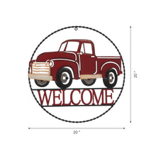 Load image into Gallery viewer, 20"D Farmhouse Metal Truck "WELCOME" Sign Wall Decor