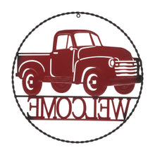 Load image into Gallery viewer, 20"D Farmhouse Metal Truck "WELCOME" Sign Wall Decor