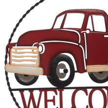 Load image into Gallery viewer, 20"D Farmhouse Metal Truck "WELCOME" Sign Wall Decor
