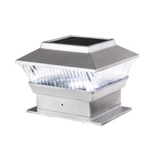 Load image into Gallery viewer, 5.75"L 4 Pack Silver Solar Powered LED Fence Post Cap Lights