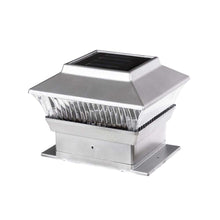 Load image into Gallery viewer, 5.75"L 4 Pack Silver Solar Powered LED Fence Post Cap Lights