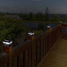 Load image into Gallery viewer, 5.75"L 4 Pack Black Solar Powered LED Fence Post Cap Lights