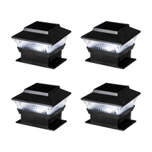 Load image into Gallery viewer, 5.75"L 4 Pack Black Solar Powered LED Fence Post Cap Lights