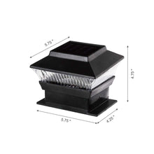 Load image into Gallery viewer, 5.75"L 4 Pack Black Solar Powered LED Fence Post Cap Lights