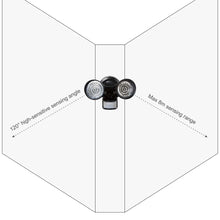 Load image into Gallery viewer, 8.25"L Outdoor Solar Powered Dual-Head SMD LED Motion Senser Security Flood Light