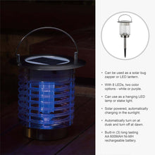Load image into Gallery viewer, 17.5"H Dual Mode Solar Powered LED Insect Catcher Light with Hanger and Stake
