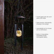 Load image into Gallery viewer, 32"H Solar Powered LED Wind Chime Light