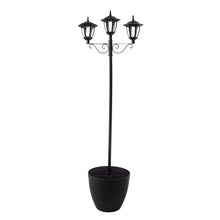 Load image into Gallery viewer, 74"H 3-Head Solar Lamp Post Light with a Planter Pot