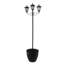 Load image into Gallery viewer, 74"H 3-Head Solar Lamp Post Light with a Planter Pot