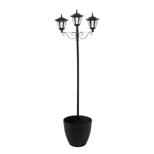 Load image into Gallery viewer, 74"H 3-Head Solar Lamp Post Light with a Planter Pot