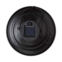 Load image into Gallery viewer, 9.75"H Farmhouse Black Metal Wire Solar Powered Outdoor Hanging Lantern