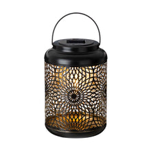 Load image into Gallery viewer, 8.75"H Metal Cutout Solar Powered Outdoor Hanging Lantern