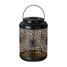 Load image into Gallery viewer, 8.75"H Metal Cutout Solar Powered Outdoor Hanging Lantern