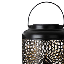 Load image into Gallery viewer, 8.75"H Metal Cutout Solar Powered Outdoor Hanging Lantern