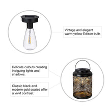 Load image into Gallery viewer, 8.75"H Metal Cutout Solar Powered Outdoor Hanging Lantern