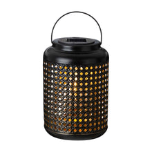Load image into Gallery viewer, 8.75"H Metal Cutout Solar Powered Outdoor Hanging Lantern