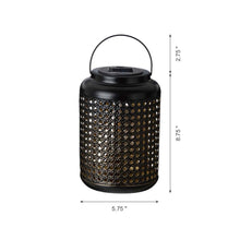 Load image into Gallery viewer, 8.75"H Metal Cutout Solar Powered Outdoor Hanging Lantern