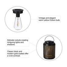 Load image into Gallery viewer, 8.75"H Metal Cutout Solar Powered Outdoor Hanging Lantern