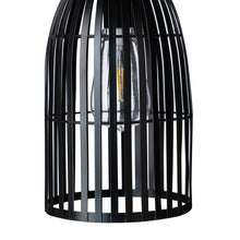 Load image into Gallery viewer, 9.75"H Black Metal Woven Solar Powered Outdoor Hanging Lantern