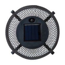 Load image into Gallery viewer, 14.25"H Black Metal Mesh Solar Powered Outdoor Lantern with Stand