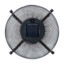 Load image into Gallery viewer, 11.5"H Black Metal Mesh Solar Powered Outdoor Lantern with Stand