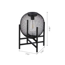 Load image into Gallery viewer, 11.5"H Black Metal Mesh Solar Powered Outdoor Lantern with Stand