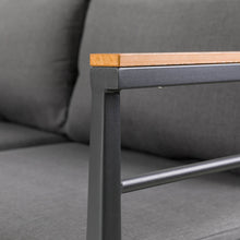 Load image into Gallery viewer, 7-Piece Outdoor Patio Black Aluminum Sectional Conversation Sofa Set with Cushions