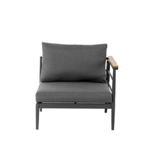 Load image into Gallery viewer, 8-Piece Outdoor Patio Black Aluminum Sectional Conversation Sofa Set with Cushions